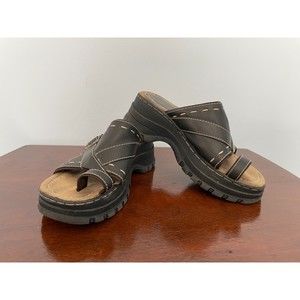 Vintage Y2K Sz 8 Faded Glory Lug Sole Chunky Platform Toe Ring Sandals